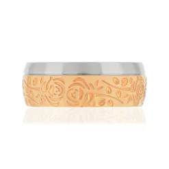 Alliance acier revêtement rose gravé rose 8 mm