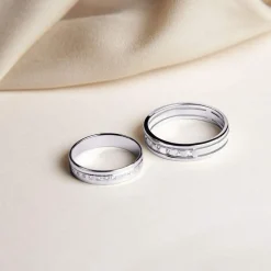 Alliance argent 925 ajourée diamants 4,3 mm