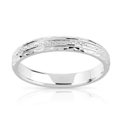 Alliance argent 925 diamanté 3 mm