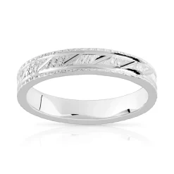 Alliance argent 925 diamanté 4 mm