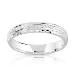 Alliance argent 925 diamanté 4 mm