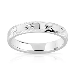Alliance argent 925 diamanté 4 mm