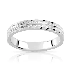 Alliance argent 925 diamanté 4 mm