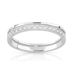 Alliance argent 925 diamants 0.10 ct 3 mm