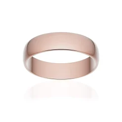 Alliance classique demi jonc or 750 rose poli 5 mm
