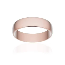 Alliance classique demi jonc or 750 rose brossé 5 mm