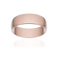 Alliance classique demi jonc or 750 rose poli 6 mm