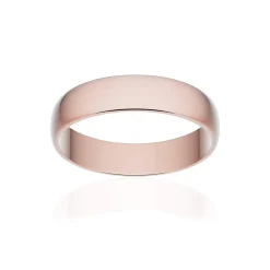 Alliance classique demi jonc or 750 rose brossé 4,5 mm