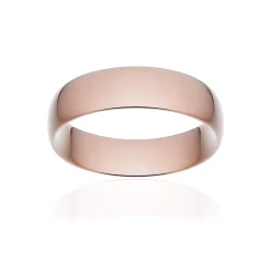Alliance classique demi jonc confort or 750 rose poli 6 mm
