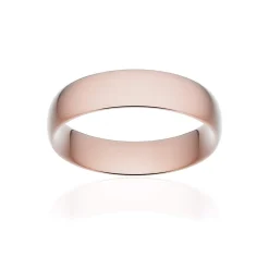 Alliance classique demi jonc confort or 750 rose brossé 5,5 mm