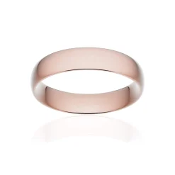 Alliance classique demi jonc confort or 750 rose brossé 5 mm