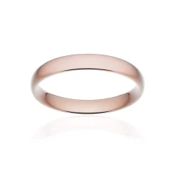 Alliance classique demi jonc confort or 750 rose brossé 3,5 mm