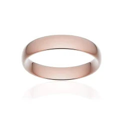 Alliance classique demi jonc confort or 750 rose poli 4,5 mm