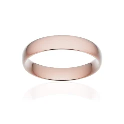Alliance classique demi jonc confort or 750 rose brossé 4,5 mm