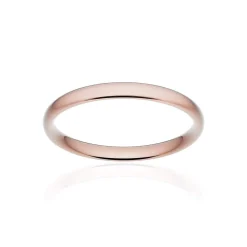 Alliance classique demi jonc confort or 750 rose brossé 2,5 mm