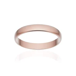 Alliance classique demi jonc or 750 rose poli 3 mm