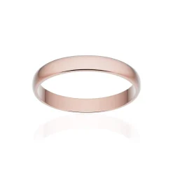 Alliance classique demi jonc or 750 rose brossé 3 mm