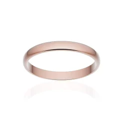 Alliance classique demi jonc or 750 rose poli 2,5 mm