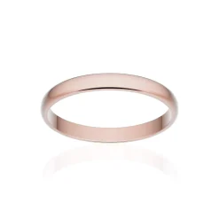 Alliance classique demi jonc or 750 rose brossé 2,5 mm
