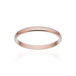 Alliance classique demi jonc or 750 rose poli 2 mm