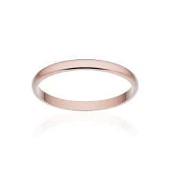Alliance classique demi jonc or 750 rose brossé 2 mm