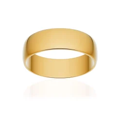 Alliance classique demi jonc or 750 jaune poli 6 mm