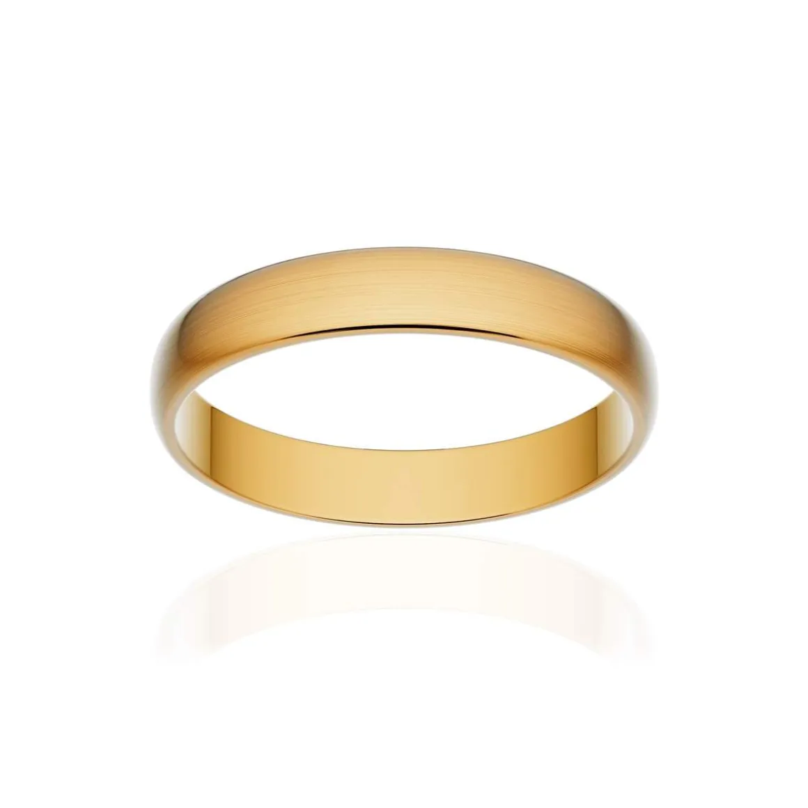 Alliance classique demi jonc or 750 jaune brossé 3,5 mm