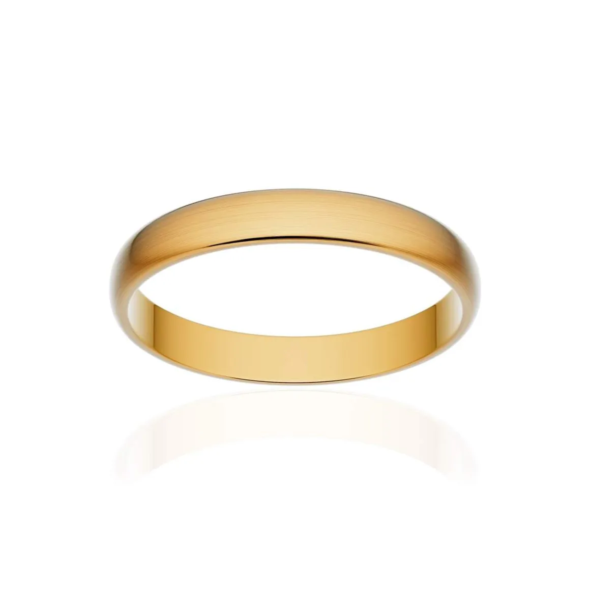 Alliance classique demi jonc or 750 jaune brossé 3 mm