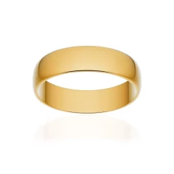 Alliance classique demi jonc or 750 jaune poli 5 mm
