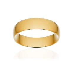 Alliance classique demi jonc confort or 375 jaune poli 6 mm