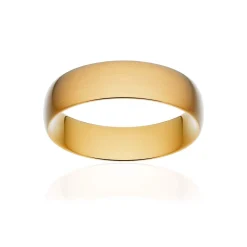 Alliance classique demi jonc confort or 375 jaune brossé 6 mm