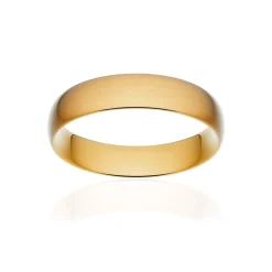 Alliance classique demi jonc confort or 750 jaune brossé 5 mm