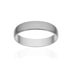 Alliance classique demi jonc or 375 blanc brossé 4 mm