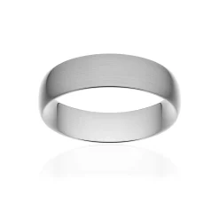 Alliance classique demi jonc confort or 750 blanc brossé 6 mm