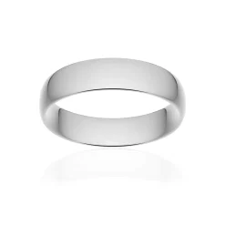 Alliance classique demi jonc confort or 375 blanc poli 5,5 mm