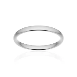 Alliance classique demi jonc confort or 375 blanc poli 2,5 mm