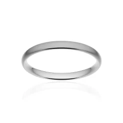 Alliance classique demi jonc confort or 375 blanc brossé 2,5 mm