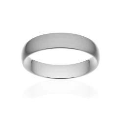 Alliance classique demi jonc confort or 375 blanc brossé 5 mm
