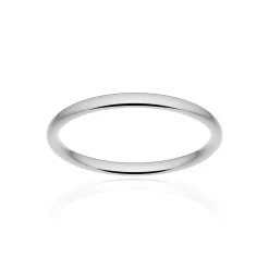 Alliance classique demi jonc confort or 750 blanc poli 2 mm