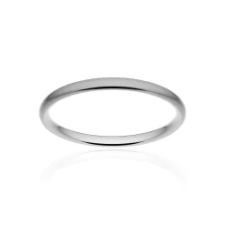 Alliance classique demi jonc confort or 750 blanc brossé 2 mm