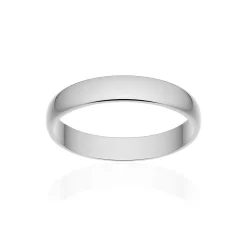 Alliance classique demi jonc or 750 blanc poli 3,5 mm