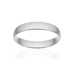 Alliance classique demi jonc confort or 375 blanc poli 4 mm
