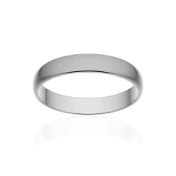 Alliance classique demi jonc or 750 blanc brossé 3,5 mm