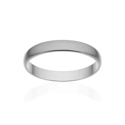 Alliance classique demi jonc or 375 blanc brossé 3 mm
