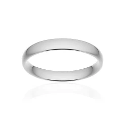 Alliance classique demi jonc confort or 750 blanc poli 3,5 mm