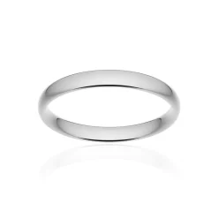 Alliance classique demi jonc confort or 375 blanc poli 3 mm
