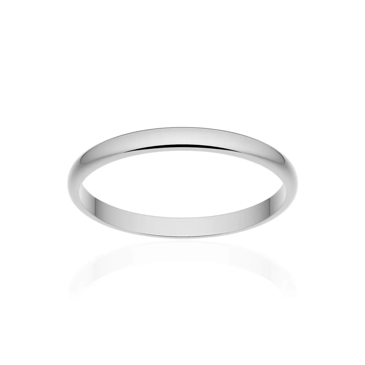 Alliance classique demi jonc or 750 blanc poli 2 mm