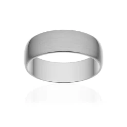 Alliance classique demi jonc platine 950 brossé 6 mm