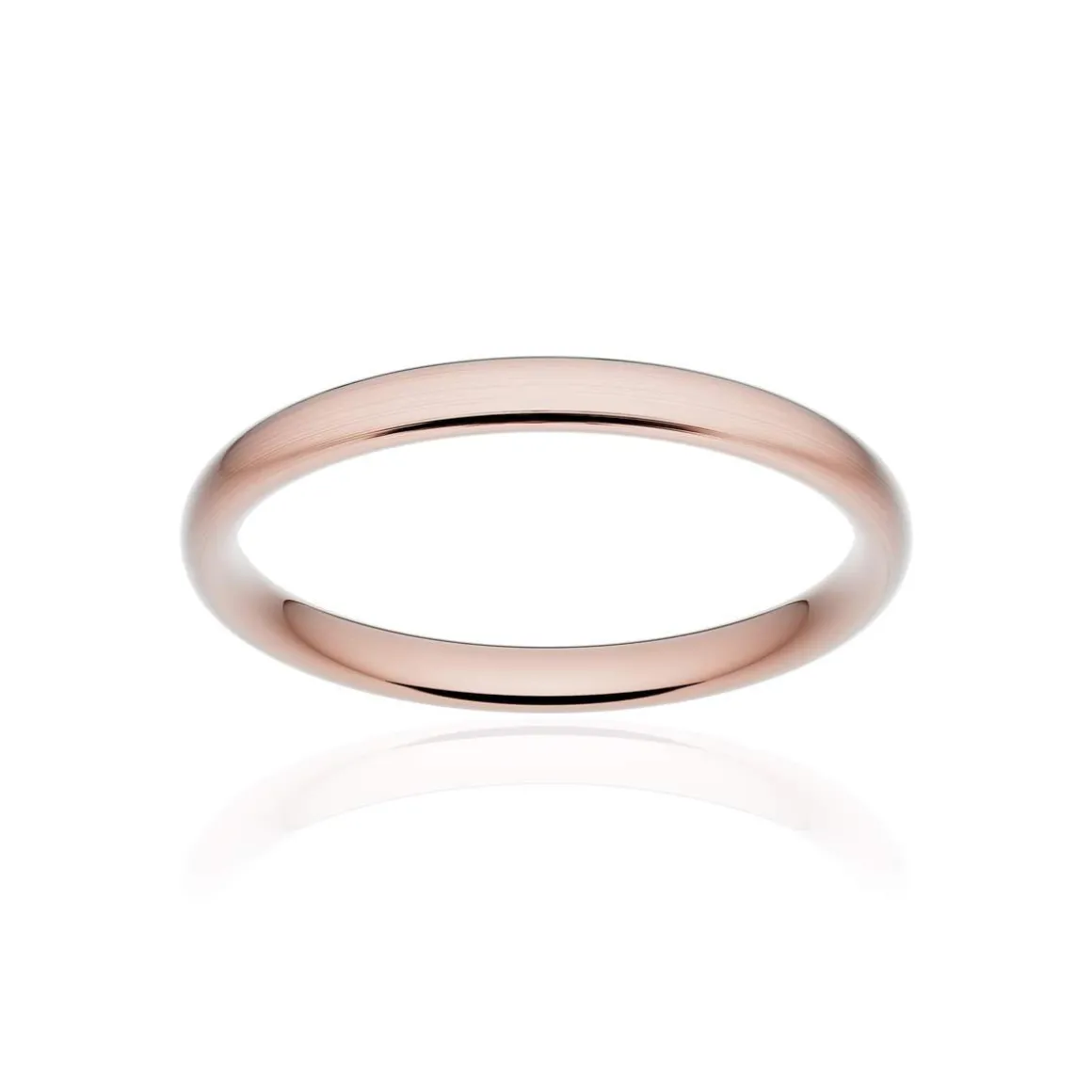 Alliance classique ruban confort or 750 rose brossé 2,5 mm