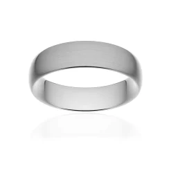 Alliance classique ruban confort platine 950 brossé 6 mm